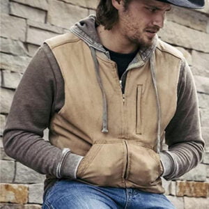 Luke Grimes Yellowstone Brown Cotton Vest