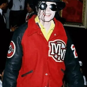 Michael Jackson Mickey Mouse Red Varsity Jacket