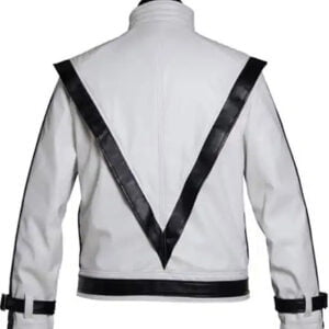 Thriller Michael Jackson White Leather Jacket