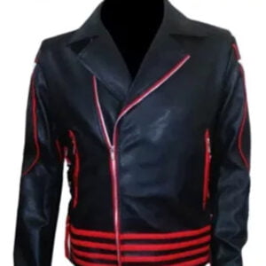 Freddie Mercury Concert Black & Red Leather Jacket