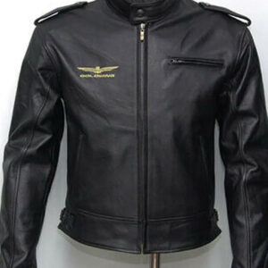 Biker Goldwing Black Leather Jacket