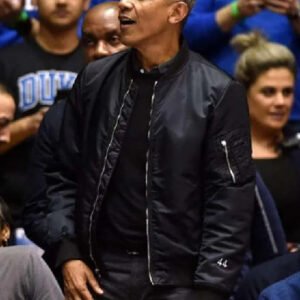 Barack Obama Black Bomber Jacket