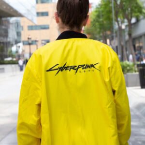 Cyberpunk 2077 Custom Made Yellow Reversible Bomber Jacket