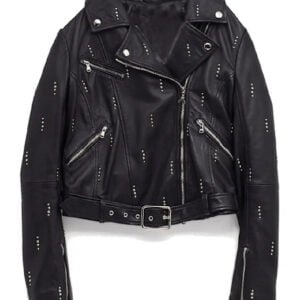 Dua Lipa Biker Belted Leather jacket