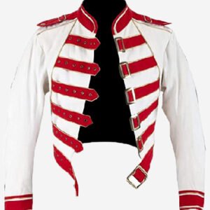 Freddie Mercury Queen Red Belted White Cotton Jacket