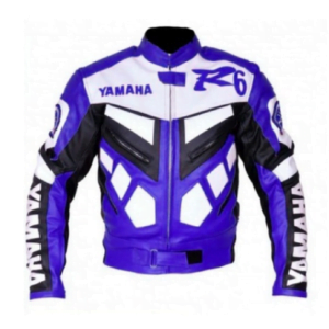 Yamaha R6 Biker White & Purple Jacket