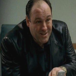 The Sopranos Tony Soprano Black Leather Blazer