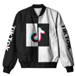 Tiktok Half Black & White Varsity Jacket