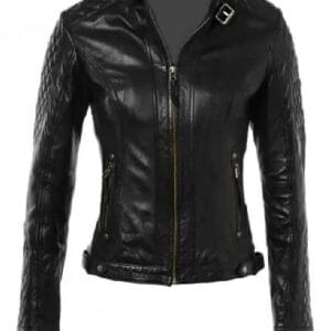 American Skull Black Bikers Leather Jacket