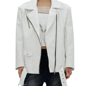 Better Things S04 Pamela Adlon White Leather Jacket