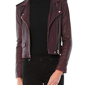 Big Sky S03 Katheryn Winnick Deep Plum Leather Jacket