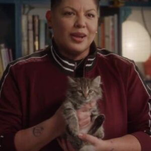 Che Diaz And Just Like That S02 Sara Ramirez Maroon And Black Track Jacket