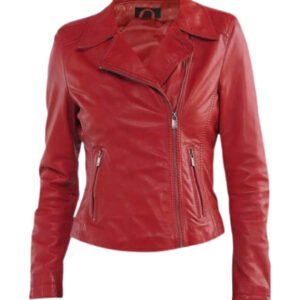 Elena Validus Ben 10 Alien Swarm Alyssa Diaz Biker Red Leather Jacket