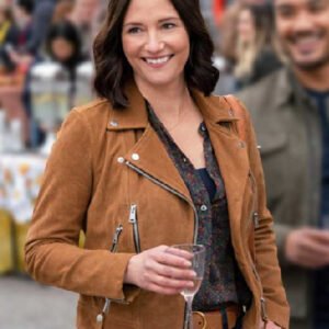 The Way Home 2023 Chyler Leigh Suede Jacket