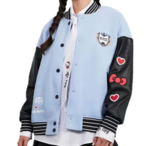 Tv Series XO Kitty 2023 Hello Kitty Blue and Black Varsity Jacket