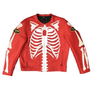 Vanson Skeleton Red Leather Jacket