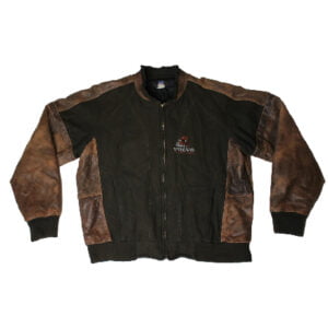 Vintage Volvo Trucker Black & Brown Leather Jacket