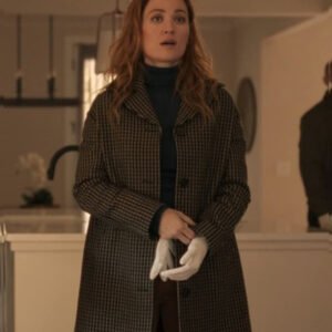 Will Trent 2023 Erika Christensen Checkered Wool Coat