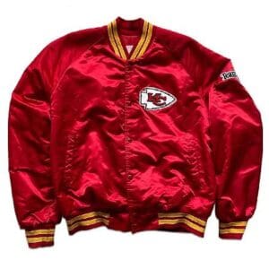 80s Kansas City Chiefs Red Satin Jacket