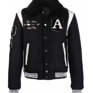 Amiri Always on Point Black Wool Varsity Jacket