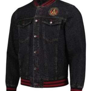 Atlanta United FC Black Denim Bomber Jacket