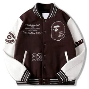 Bape A Bathing Ape Brown Varsity Jacket