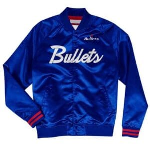 Washington Bullets Lightweight Blue Satin Jacket