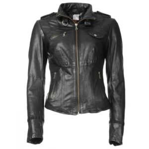 Arrow Season 2 Caity Lotz Black Leather Jacket