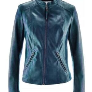 Arrow Season 4 Ciara Renée Blue Leather Jacket