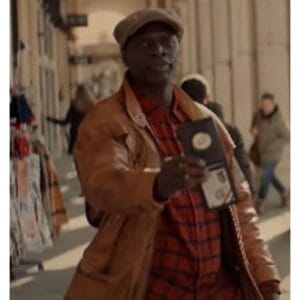 Arsene Lupin Omar Sy Leather Brown Jacket