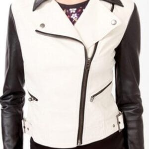 Diamond White X Factor Black And White Leather Jacket