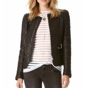 The Mindy Project Mindy Kaling Quilted Leather Jacket