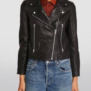 Unforgettable S04 Poppy Montgomery Black Leather Jacket