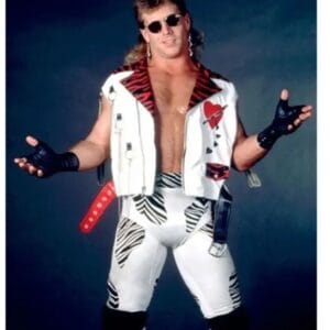 WWE Shawn Michaels White Leather Vest