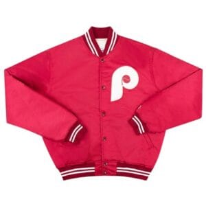 1980s Philadelphia Phillies Red Varsity Satin Jacket